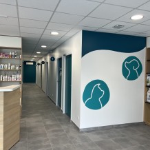 à SAUJON (17) CLINIQUE VETERINAIRE DE LA LANDE - adhésif traditionnel.